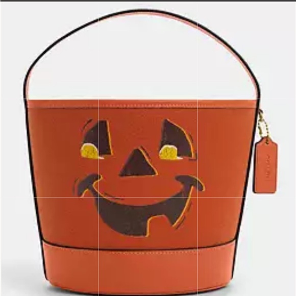 🎃 COACH Trick Or Treat Bucket With Halloween Pumpkin In Regenerative Cotton 🎃 - Picture 9 of 16